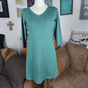 macr & steve V-neck Green T-shirt Dress Size S